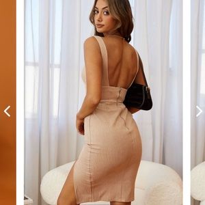 Selfie Leslie Workin’ 9 to 5 Front Split Pencil Dress